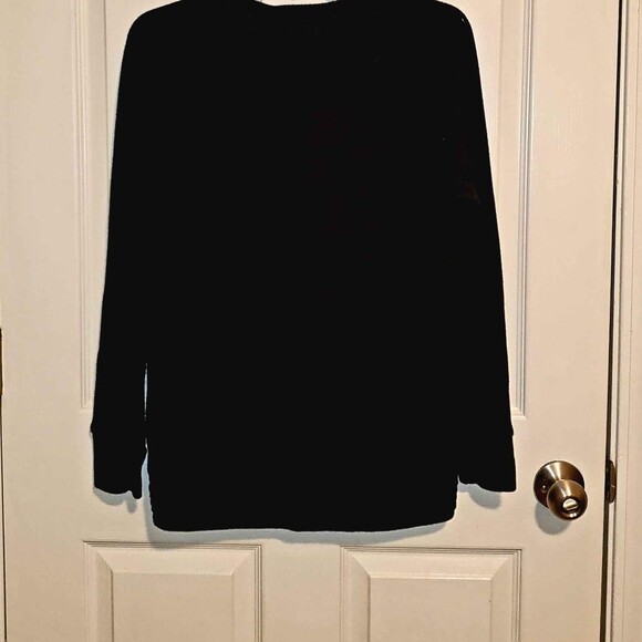 Yogalicious Sweater Sweatshirt Top. Women Small. Black With Criss Criss Bottom - Picture 2 of 8